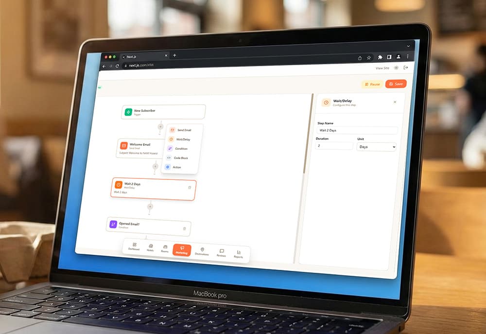 HotelX Marketing - Automation Flow Builder